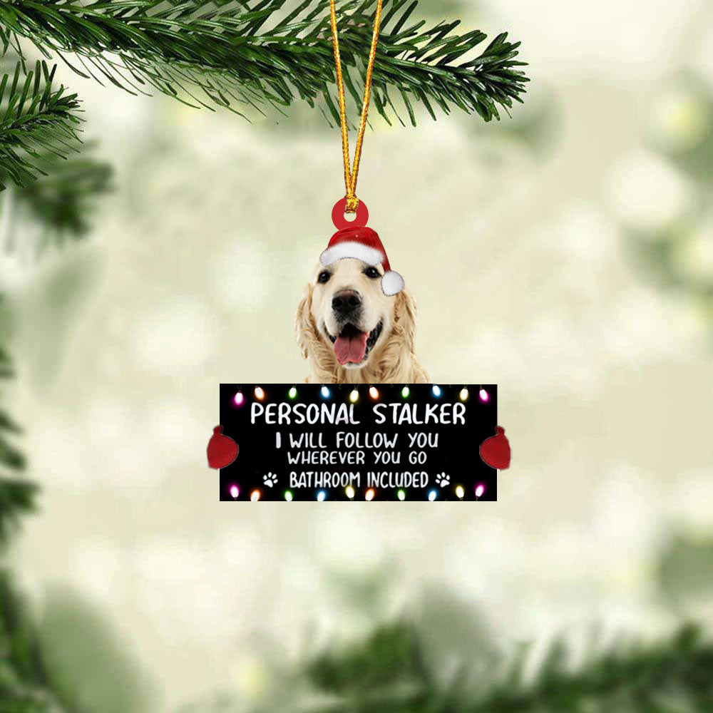 Golden Retriever Personal Stalker Christmas Hanging Ornament