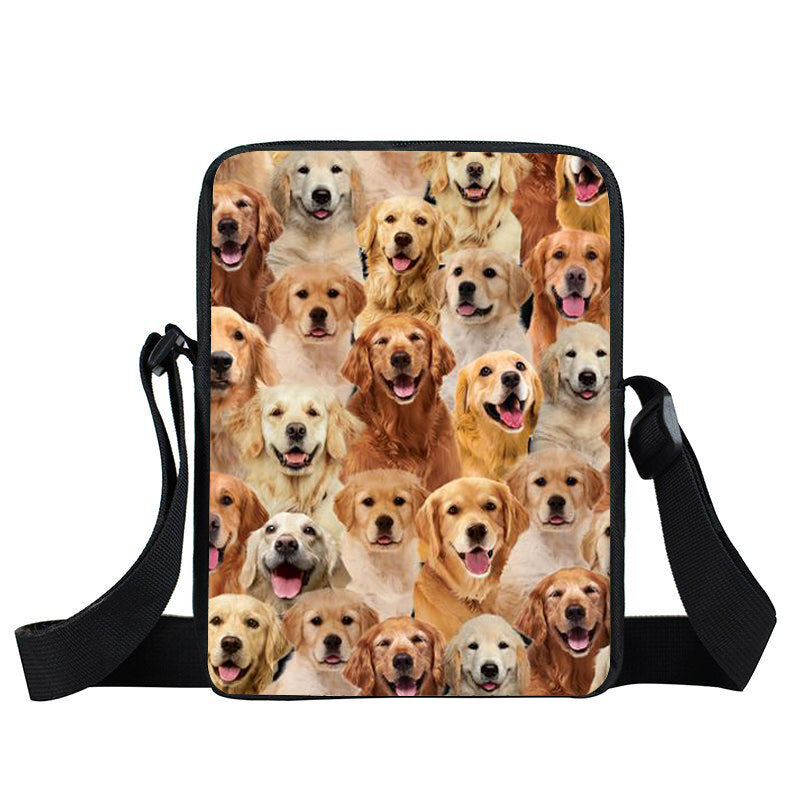 A Bunch Of Golden Retrievers Oxford Cloth Zipped Messenger Bag