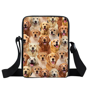 A Bunch Of Golden Retrievers Oxford Cloth Zipped Messenger Bag
