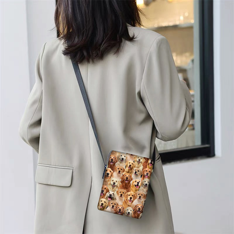A Bunch Of Golden Retrievers Oxford Cloth Zipped Messenger Bag