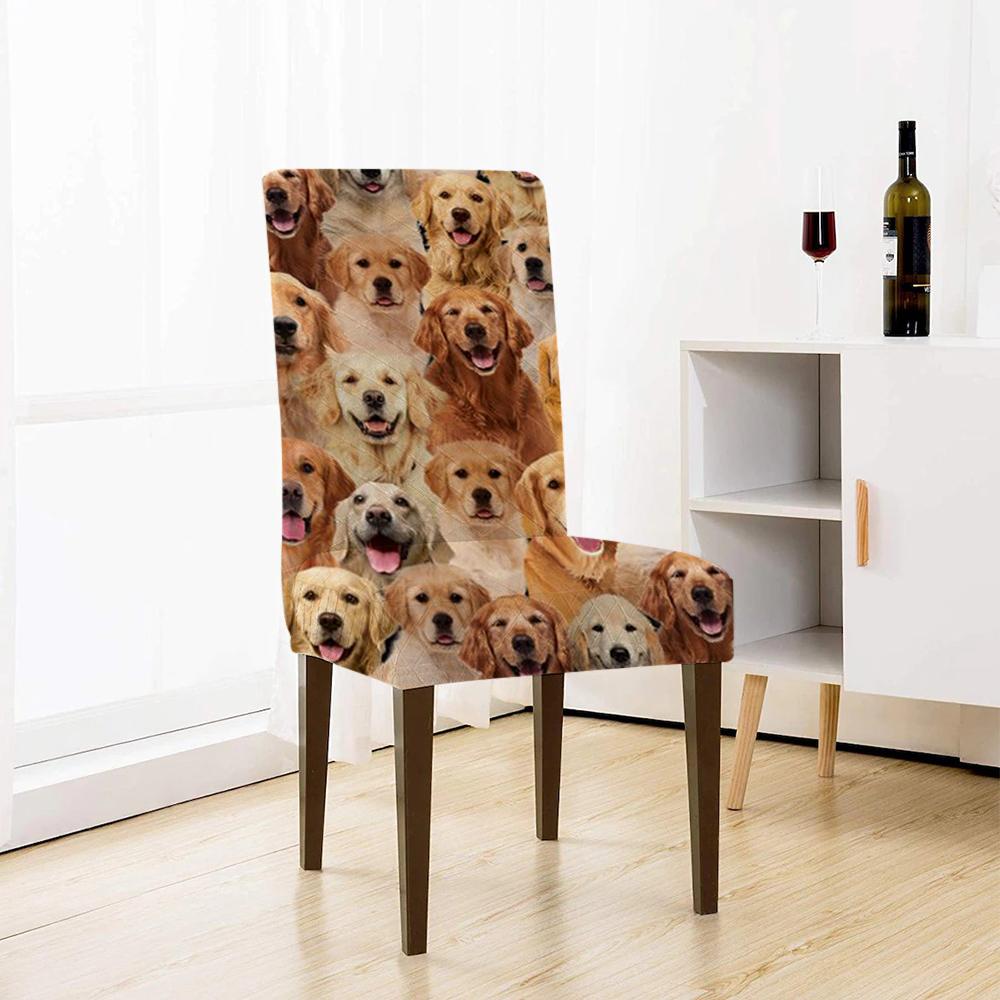 A Bunch Of Golden Retrievers Chair Cover/Great Gift Idea For Dog Lovers