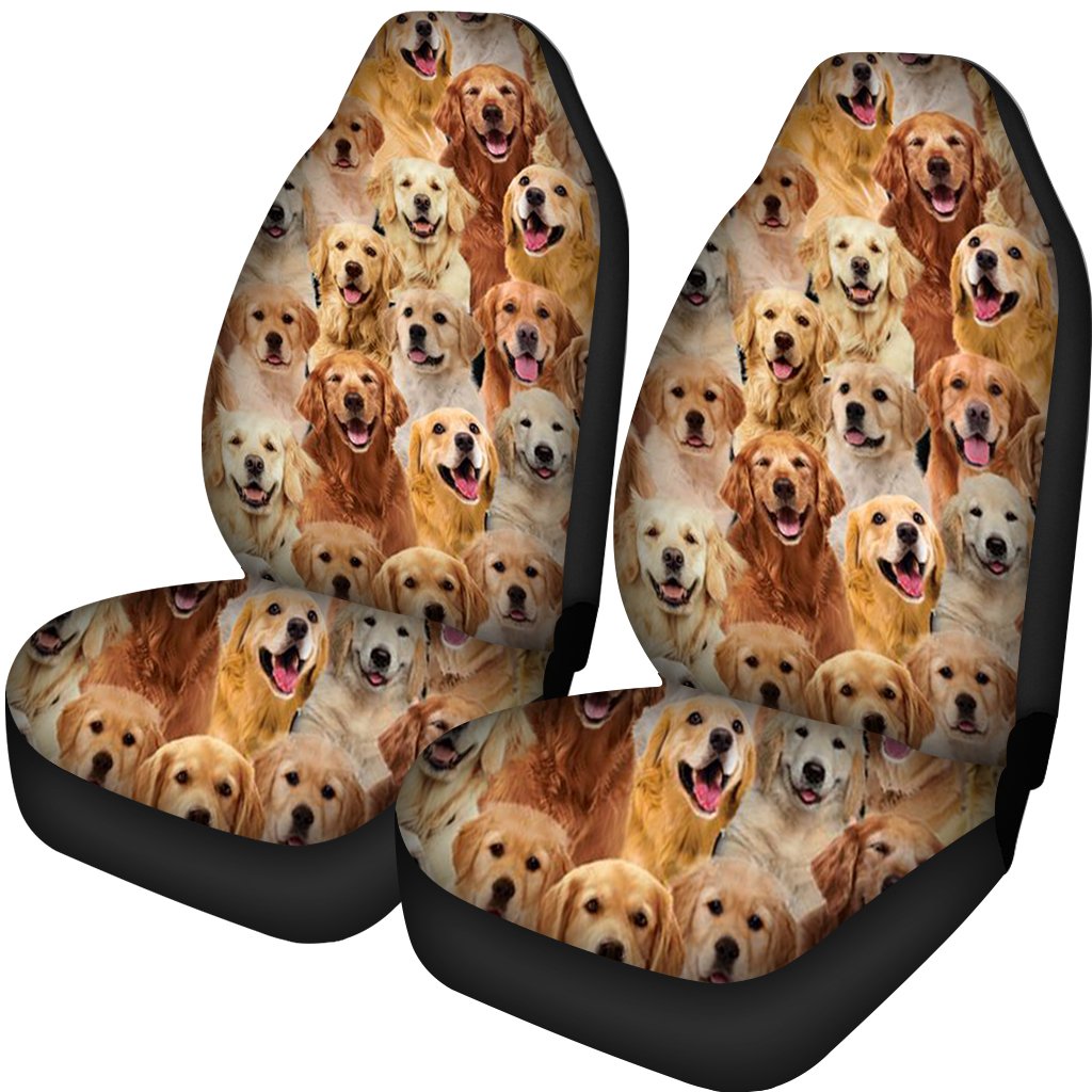 A Bunch Of Golden Retrievers Car Seat Cover