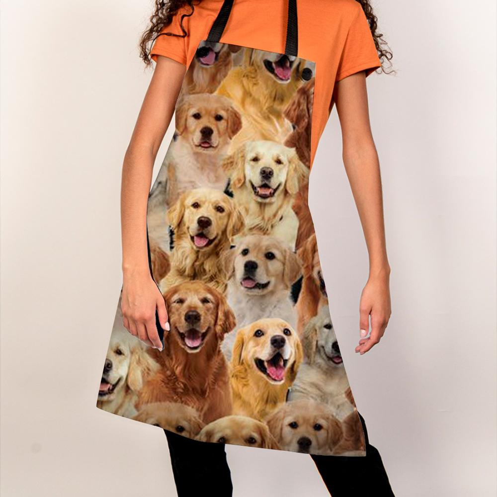 A Bunch Of Golden Retrievers Apron/Great Gift Idea For Christmas