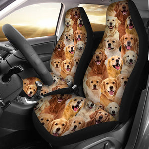 A Bunch Of Golden Retrievers Car Seat Cover