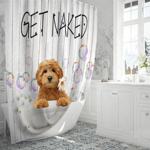 Goldendoodle Get Naked Daisy Shower Curtain