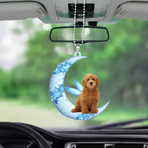 Goldendoodle Angel From The Moon Car Hanging Ornament