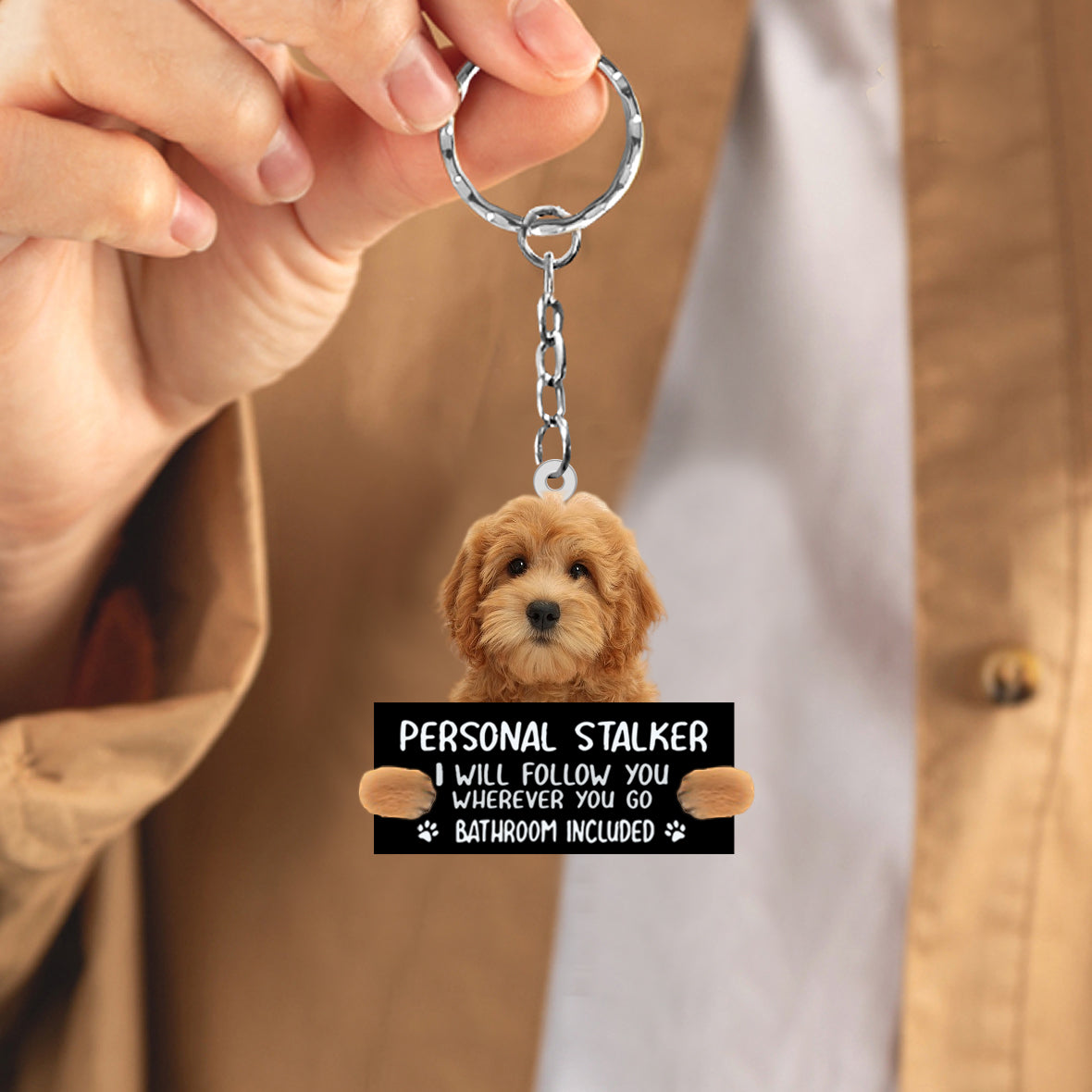 Goldendoodle(2) Personal Stalker Acrylic Keychain