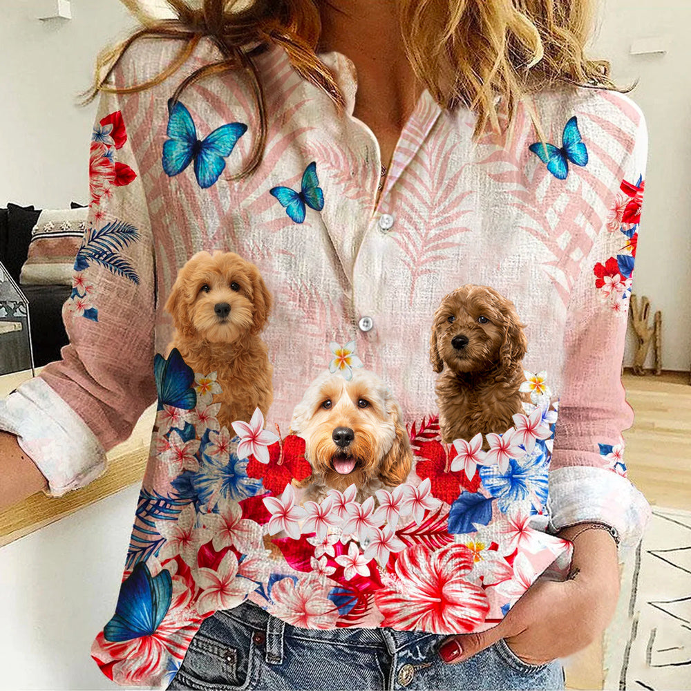 Goldendoodle Floral Casual Shirt
