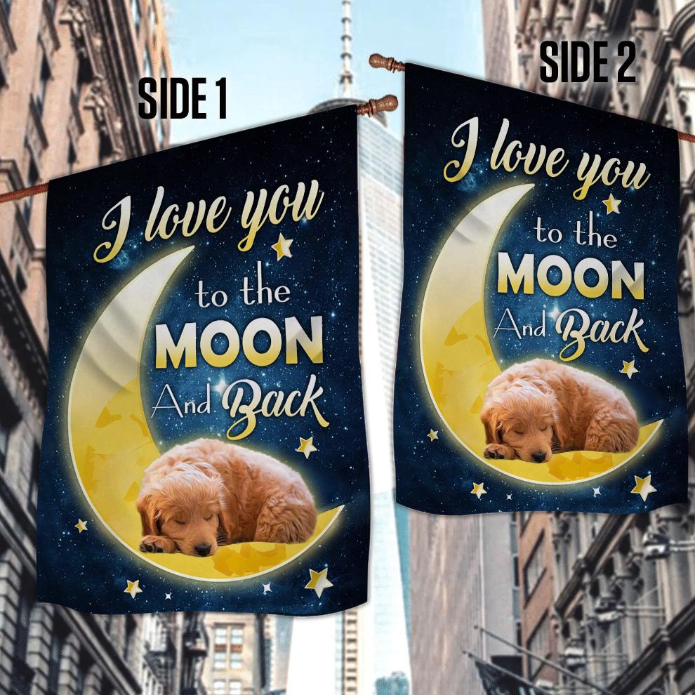 Goldendoodle I Love You To The Moon And Back Garden Flag