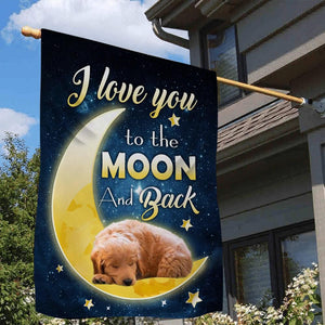 Goldendoodle I Love You To The Moon And Back Garden Flag