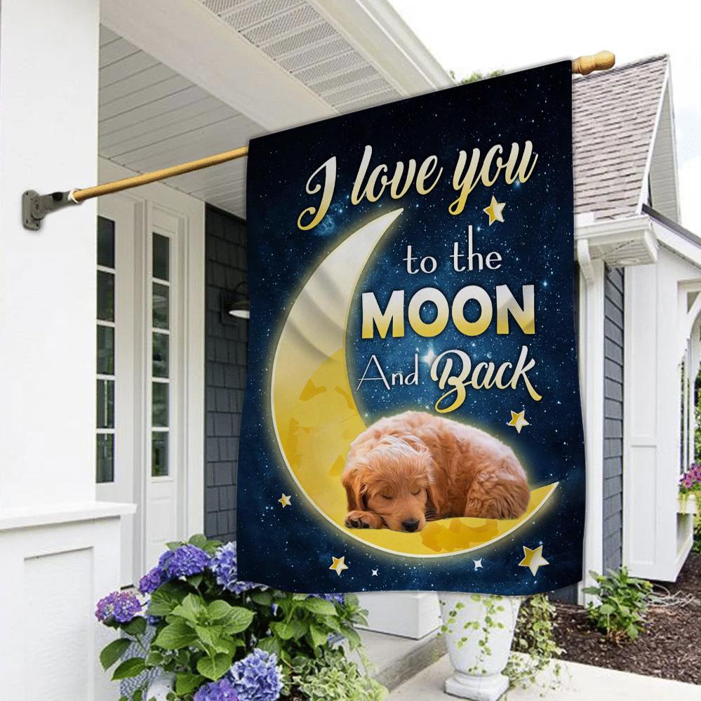 Goldendoodle I Love You To The Moon And Back Garden Flag