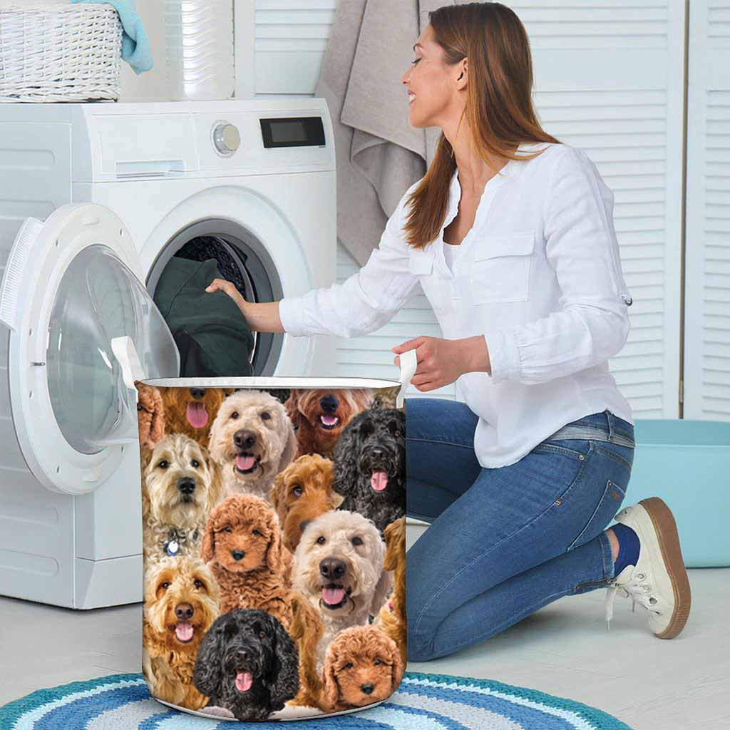 A Bunch Of Goldendoodles Laundry Basket