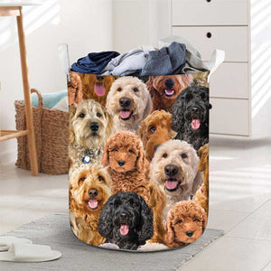 A Bunch Of Goldendoodles Laundry Basket