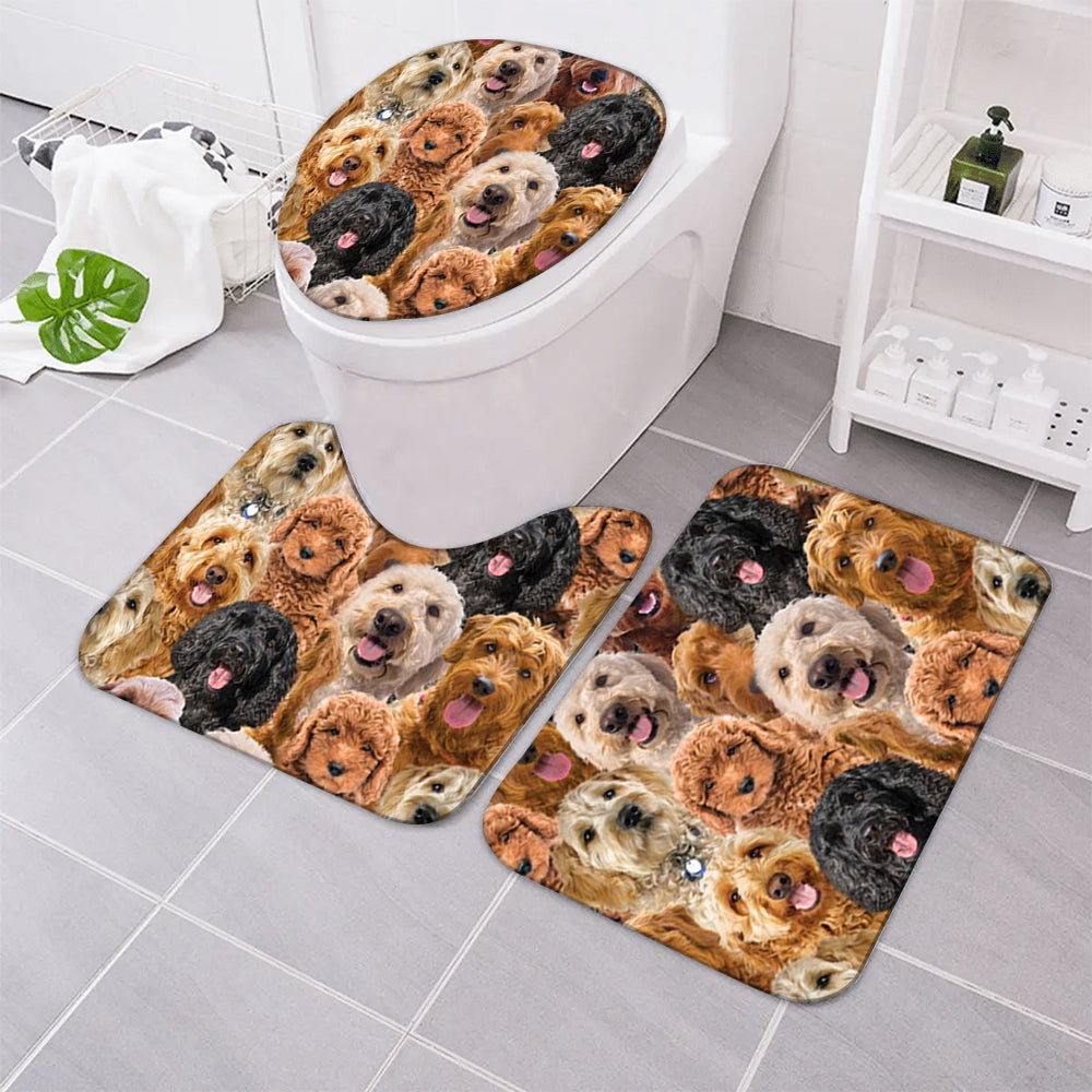 A Bunch Of Goldendoodles Bathroom Mat Set