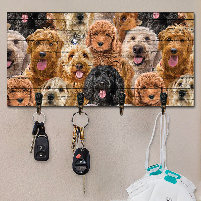A Bunch Of Goldendoodles Key Hanger
