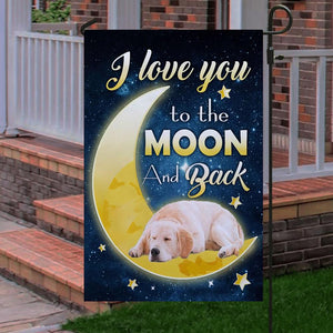 Golden Retriever I Love You To The Moon And Back Garden Flag
