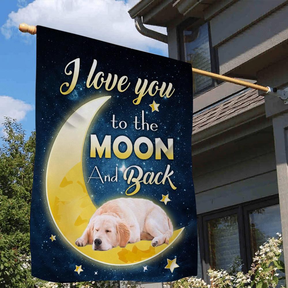 Golden Retriever I Love You To The Moon And Back Garden Flag