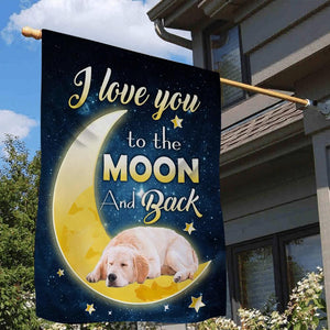 Golden Retriever I Love You To The Moon And Back Garden Flag