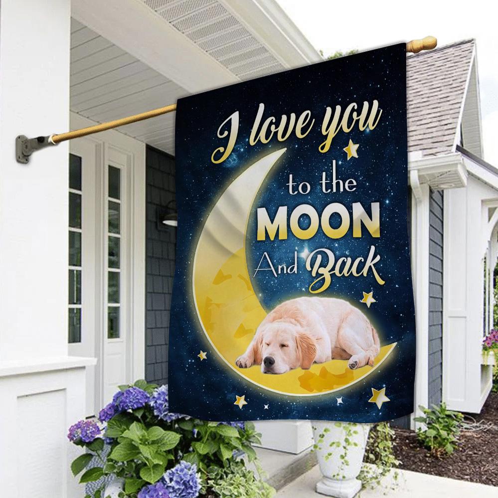Golden Retriever I Love You To The Moon And Back Garden Flag