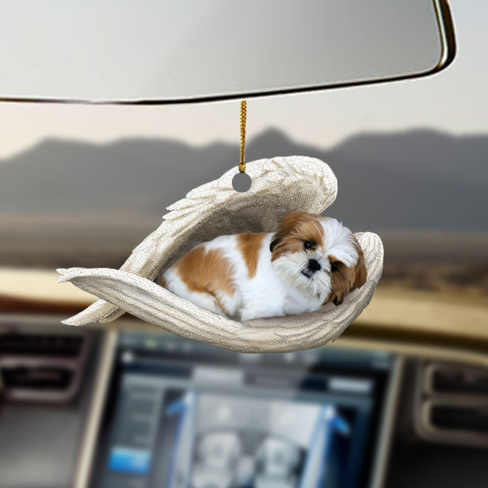 Gold white shih tzu Sleeping Angel Ornament Sleeping Angel Car Hanging Ornament