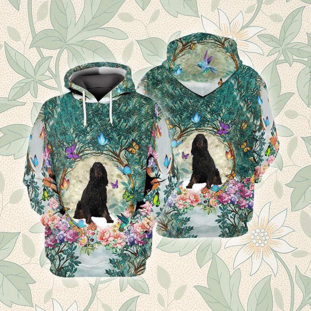 Gordon Setter Among Forest Unisex Hoodie