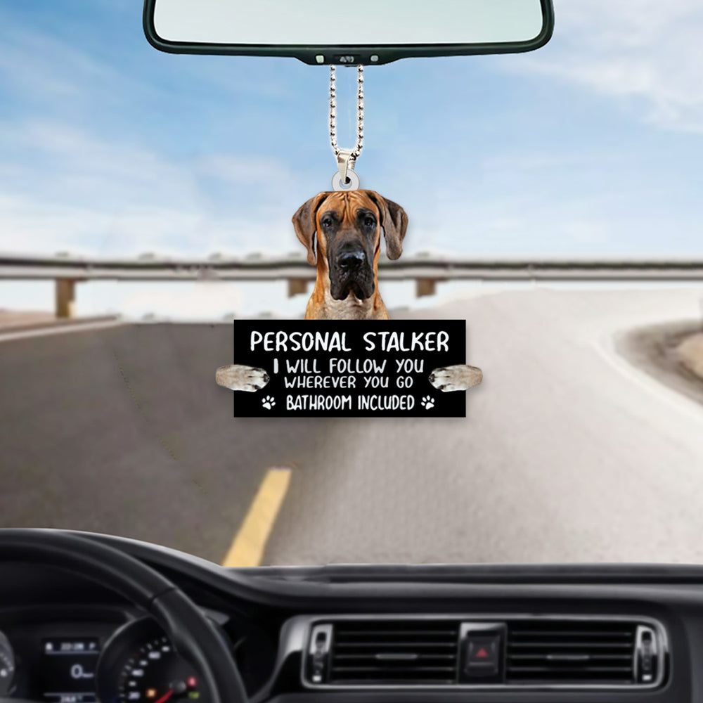 Great Dane Personal Stalker Car Hanging Ornament