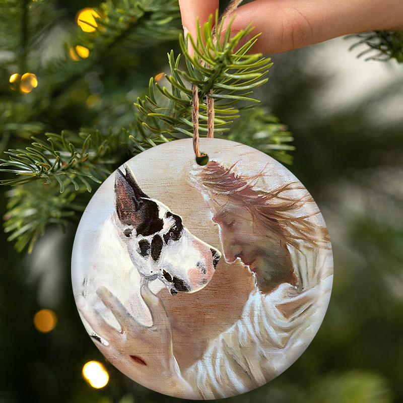 New Release -Great Dane With God Porcelain/Ceramic Ornament