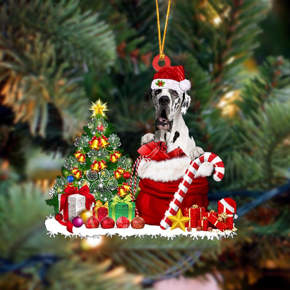 Great Dane Gift Bag Merry Christmas Ornament