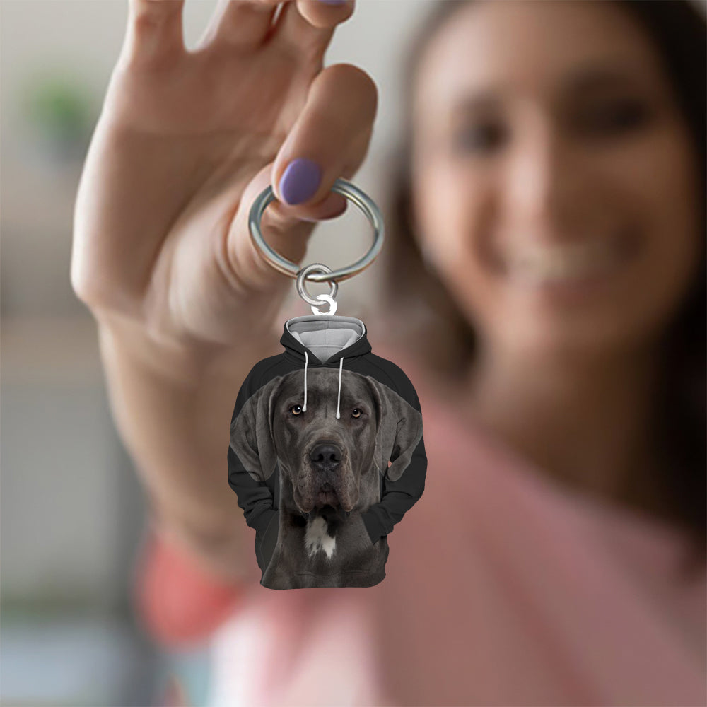 Great Dane 3D Graphic Hoodie Acrylic Keychain