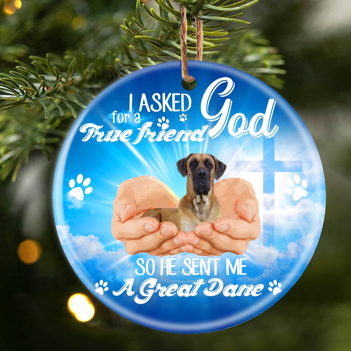 God Send Me A/An Great Dane Porcelain/Ceramic Ornament