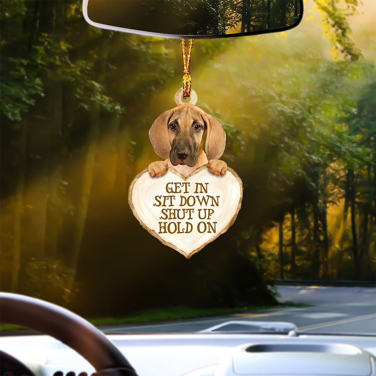 Great Dane Heart Shape Get In Car Hanging Ornament