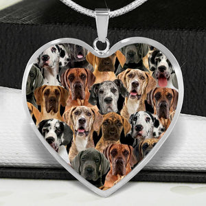 A Bunch Of Great Danes Heart Necklace