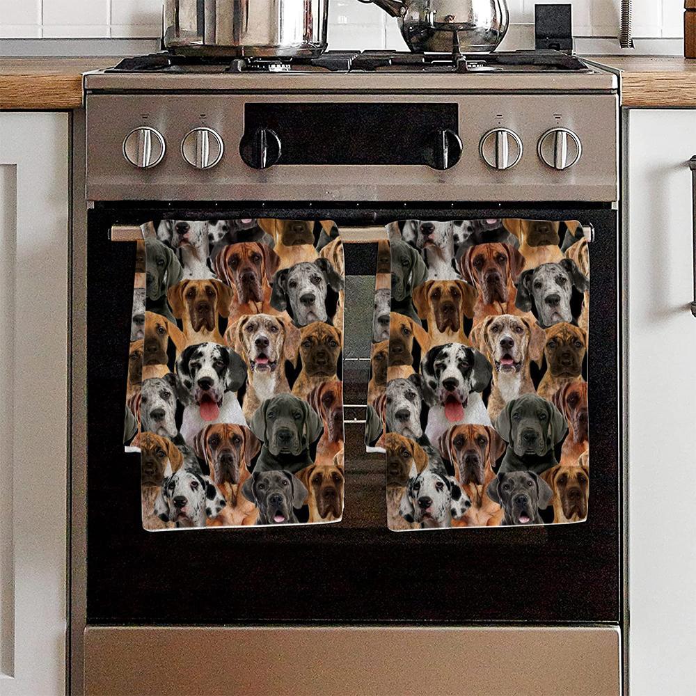 A Bunch Of Great Danes Kitchen Towel