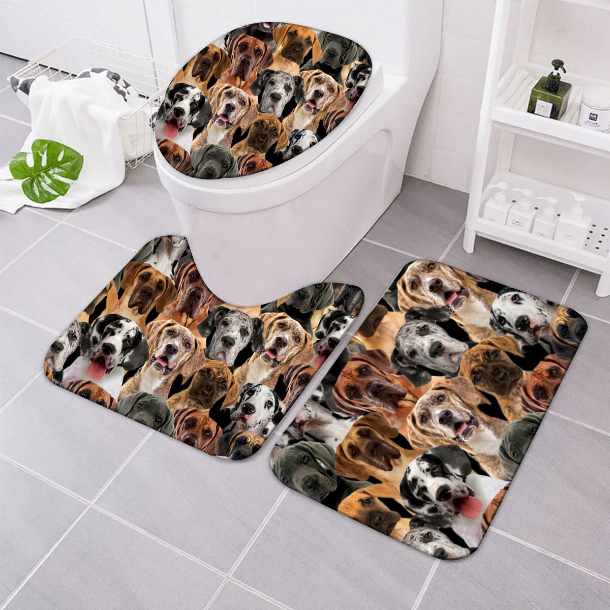 A Bunch Of Great Danes Bathroom Mat Set