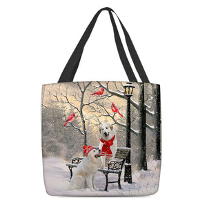 Great Pyrenees Hello Christmas/Winter/New Year Tote Bag