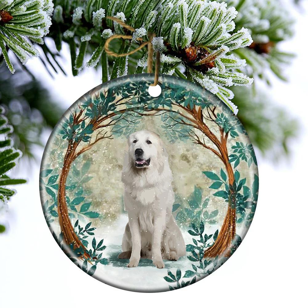 Great Pyrenees Among Forest Porcelain/Ceramic Ornament