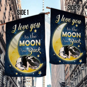 Great Dane I Love You To The Moon And Back Garden Flag
