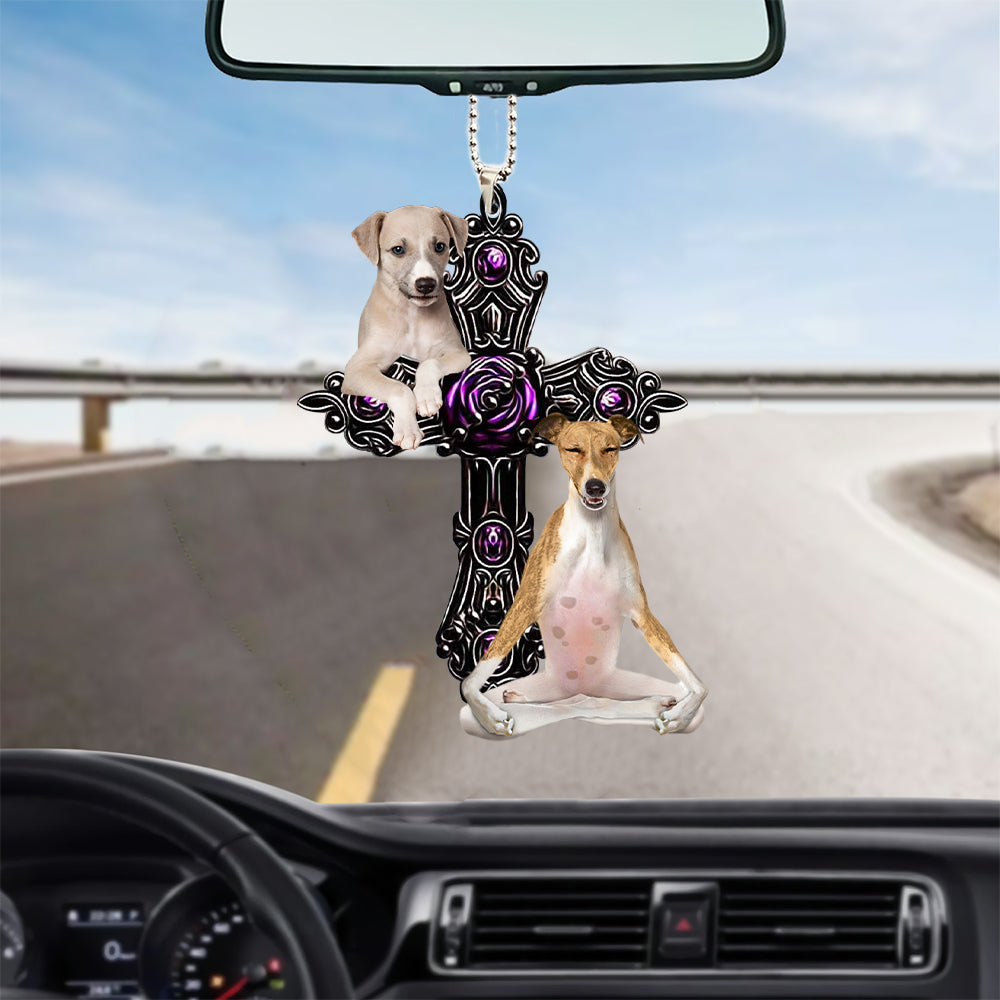 Greyhound Pray For God Car Hanging Ornament
