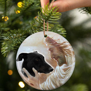 New Release -Greyhound With God Porcelain/Ceramic Ornament
