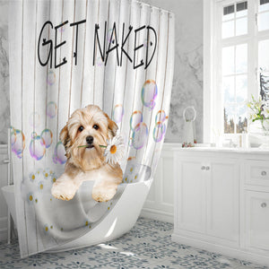 Havanese Get Naked Daisy Shower Curtain
