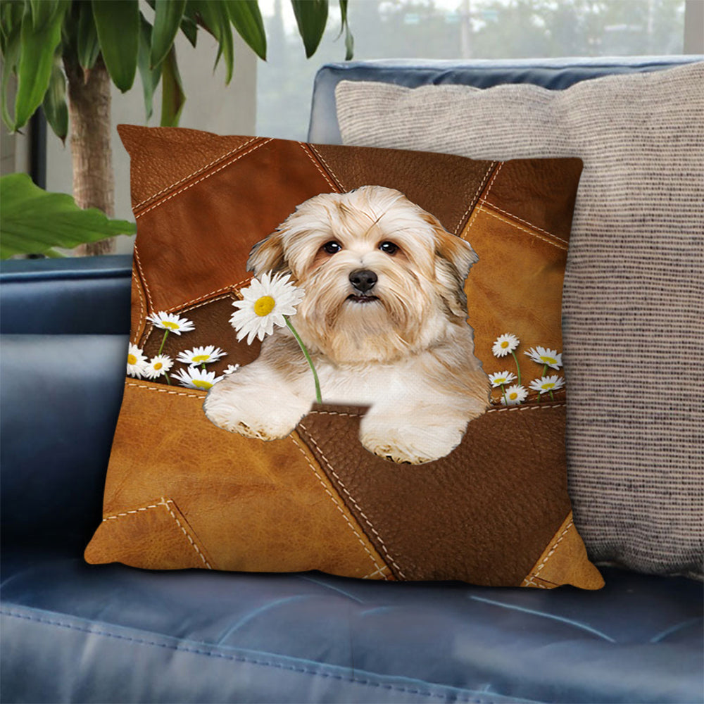 Havanese Holding Daisy Pillow Case