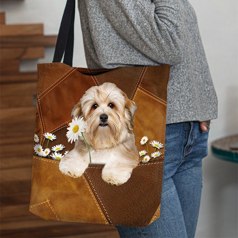 Havanese Holding Daisy  All Over Printed Tote Bag