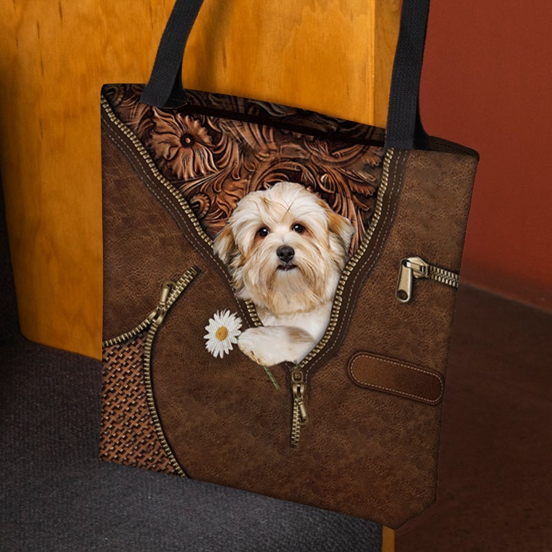 Havanese Holding Daisy Tote Bag