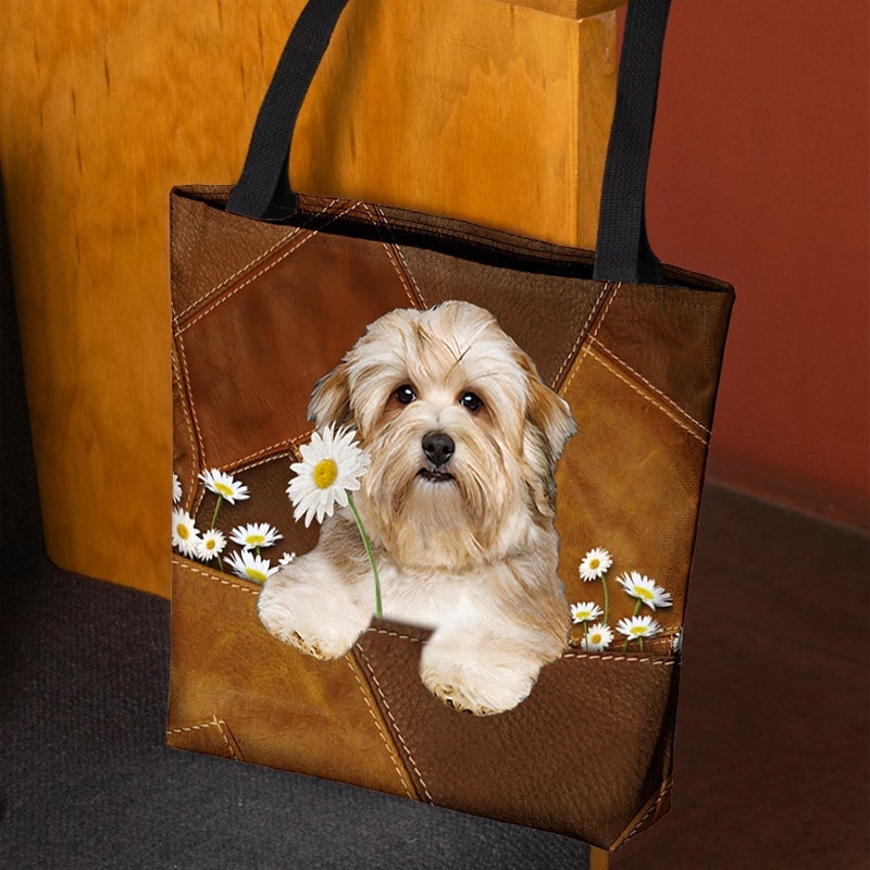Havanese Holding Daisy  All Over Printed Tote Bag
