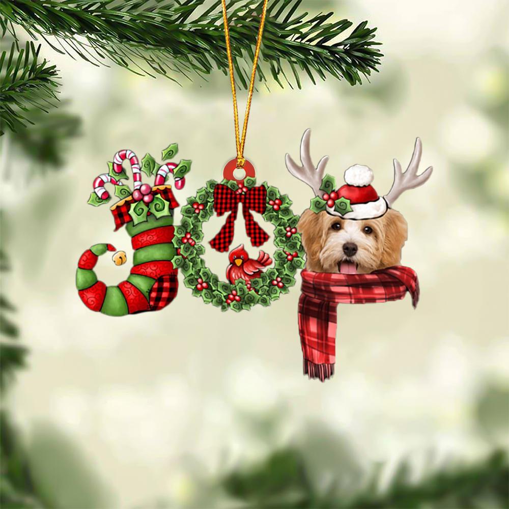Havanese JOY Reindeer Hanging Ornament