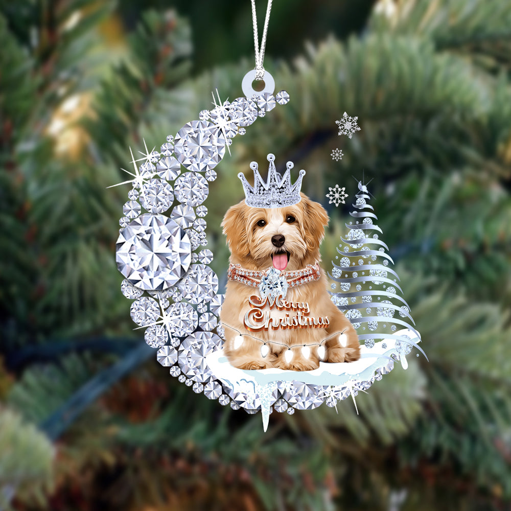 Havanese (1) Diamond Moon Merry Christmas Ornament