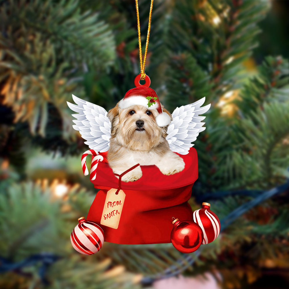 Havanese Angel Gift From Santa Christmas Ornament