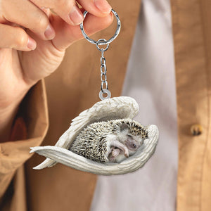 Hedgehog Sleeping Angel Acrylic Keychain