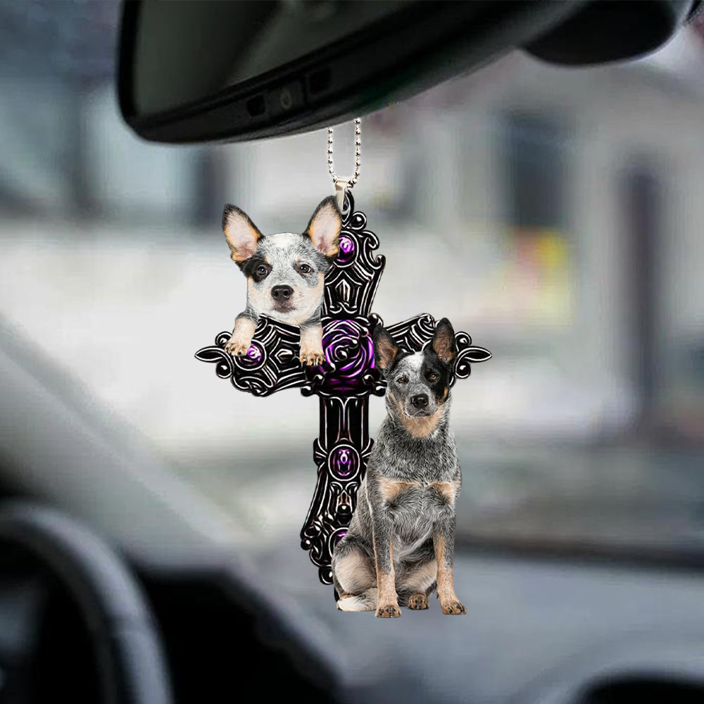 Heeler Pray For God Car Hanging Ornament