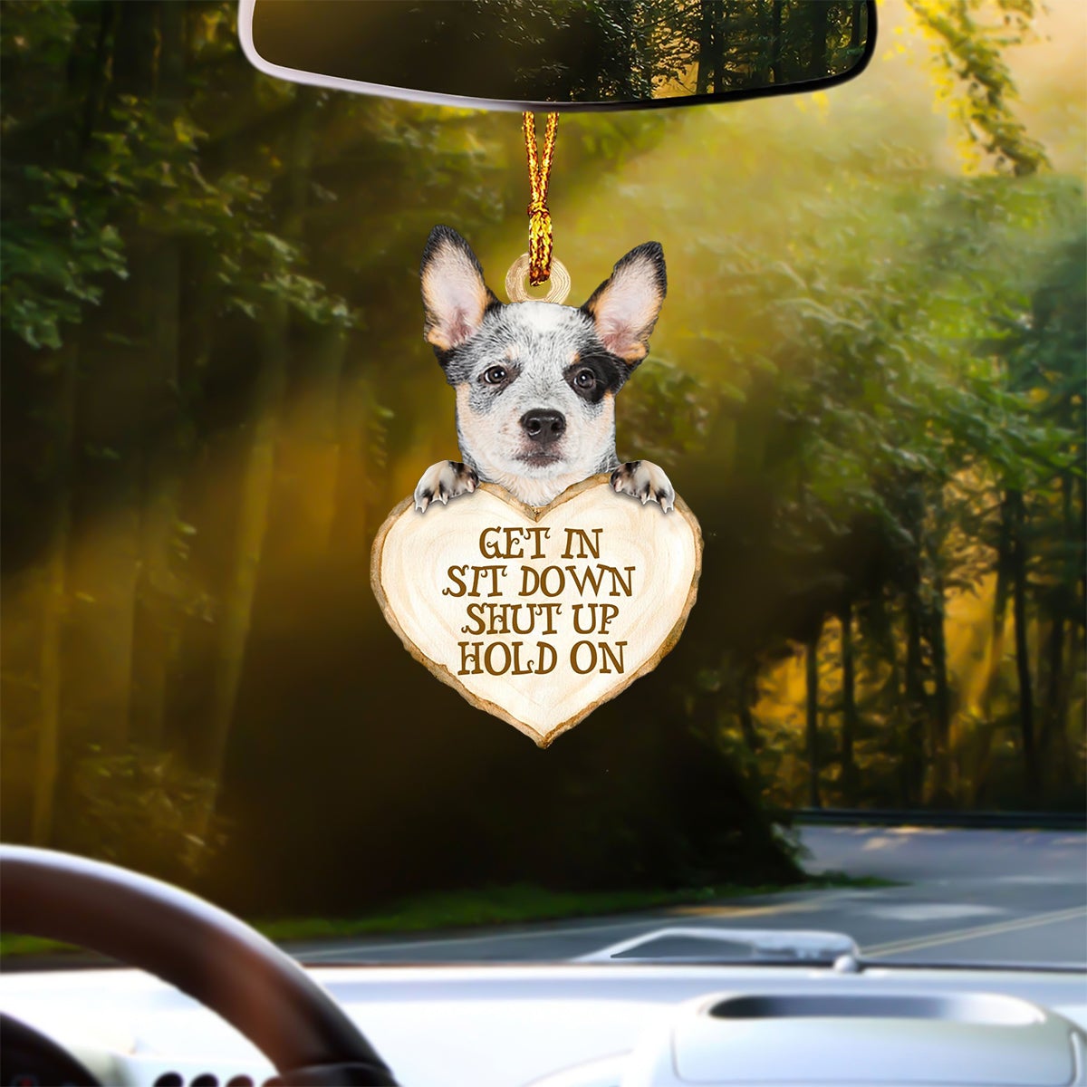 Heeler Heart Shape Get In Car Hanging Ornament